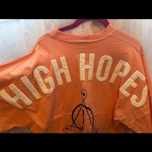 Panic! At The Disco High Hopes Tour Crop Spirit Jersey Sweatshirt Peach  size S - Picture 3 of 6